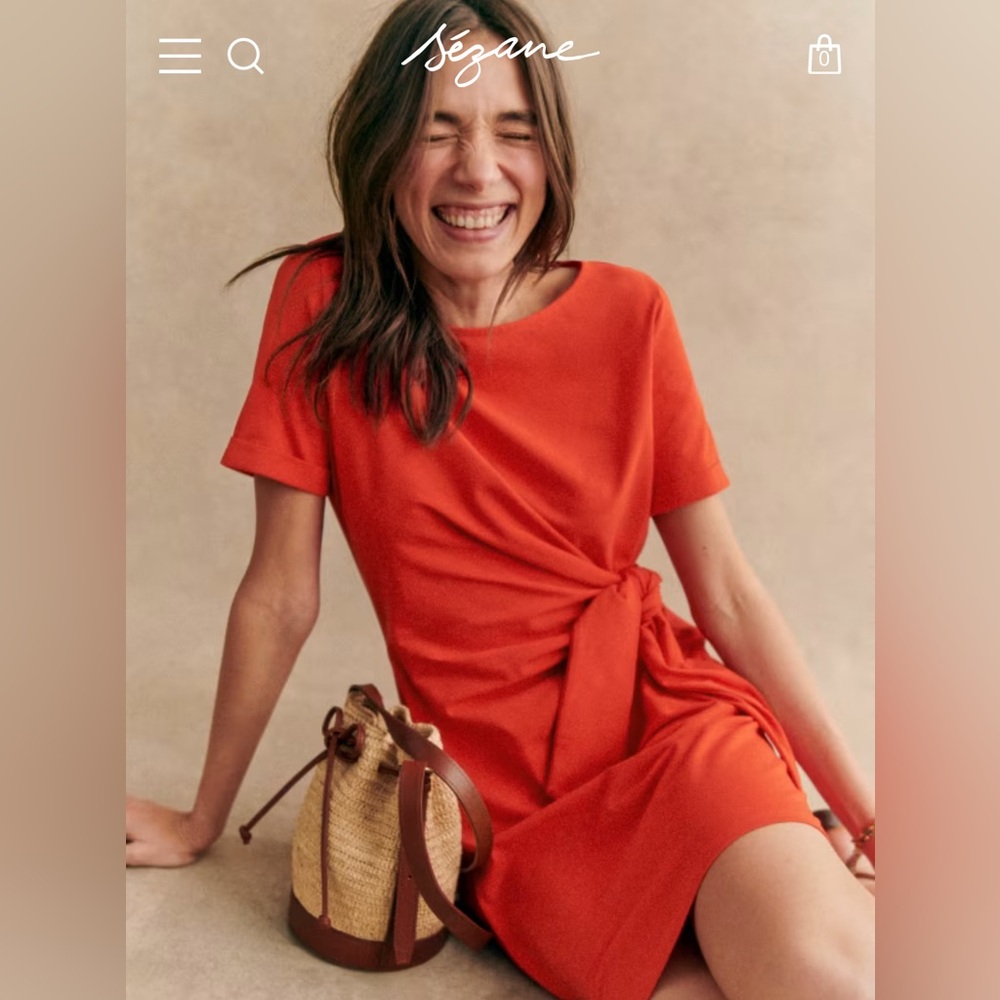 NEW SEZANE PIPPA SHORT DRESS Coral